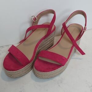 Banana Republic Fuchsia Wedge Sandals